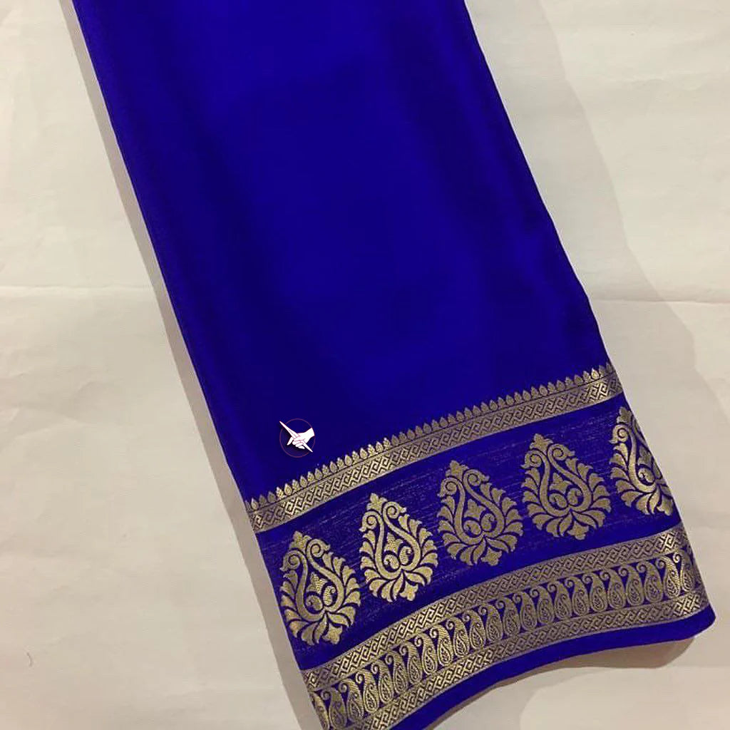 Gold Zari Lace Border Mysore Pure Silk Saree