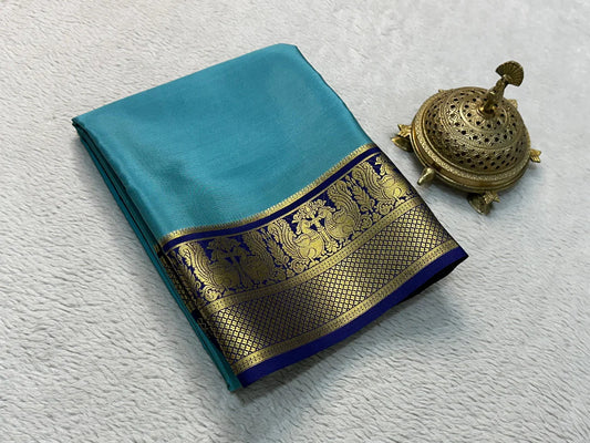 Mysore Silk Saree With Heavy Zari Borders